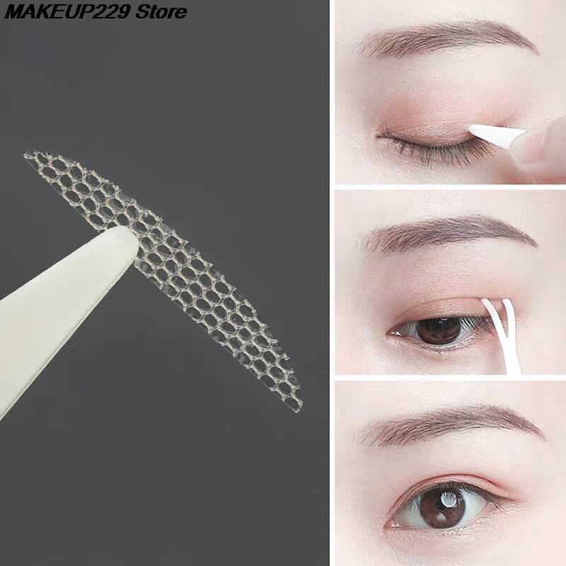 240pcs/5sheet Gauze Mesh Lace Invisible Double Fold Eyelid Sticker Transparent Invisible Self-adhesive Eyelid Tape Sticker Hot!