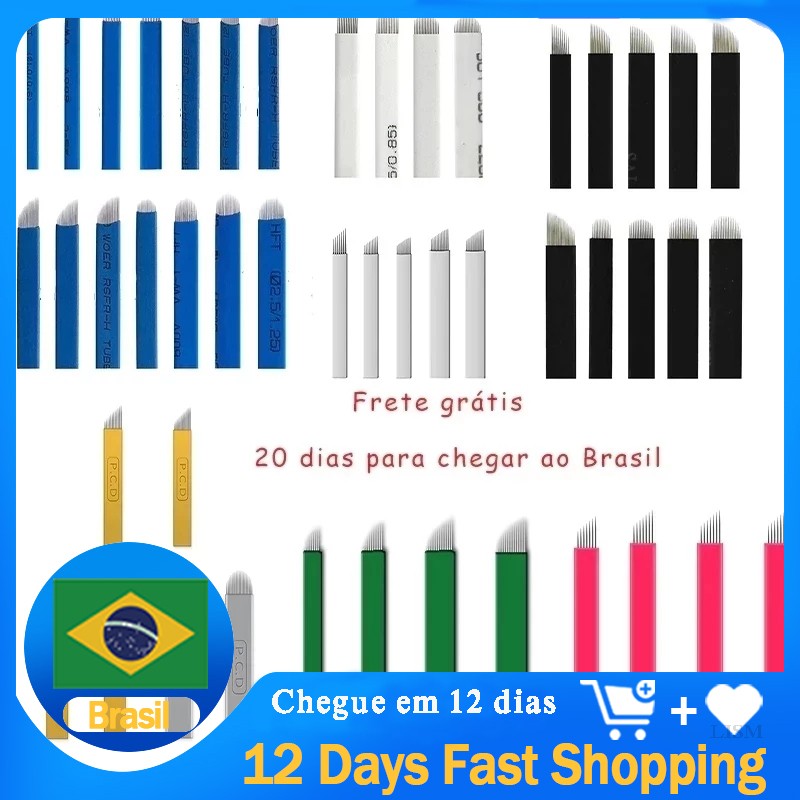 100pcs Microblading Needles Nano Agulhas Lamina Multi Para Flex 12 14 16 18 Shape Tattoo Blades For Tebori Manual Eyebrow Pen