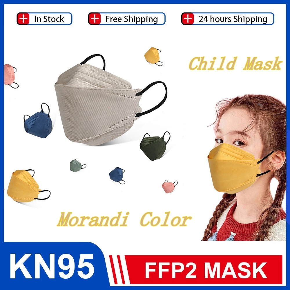 Kids Mask KF94 Korean KN95 Morandi Mask Mascara Kids FFP2 Masks FPP2 Mask ffp2masque Kids Boys Girls FFP2 Mask Breathable 4ply