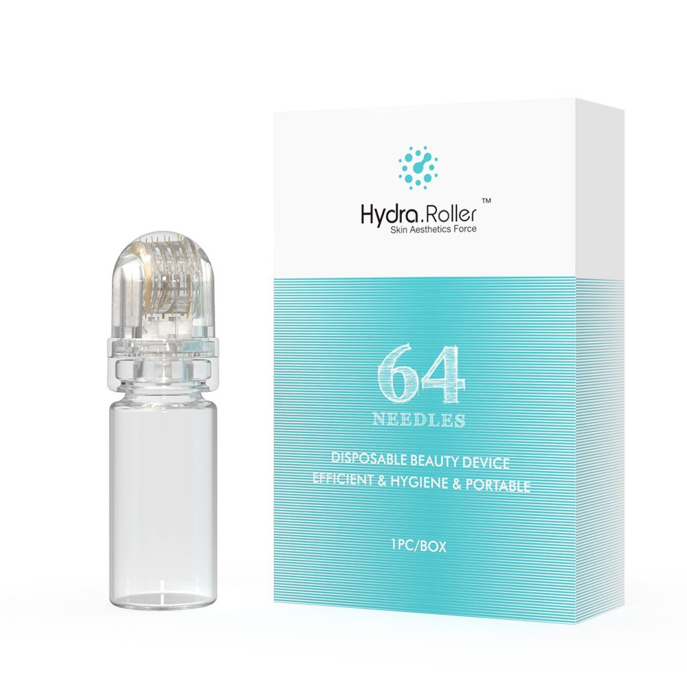 Hydra Roller 64 Pins Micro Titanium Needle Tips Derma Needles Skin Care Anti Aging Whitening Serum Roller Bottle Reusable