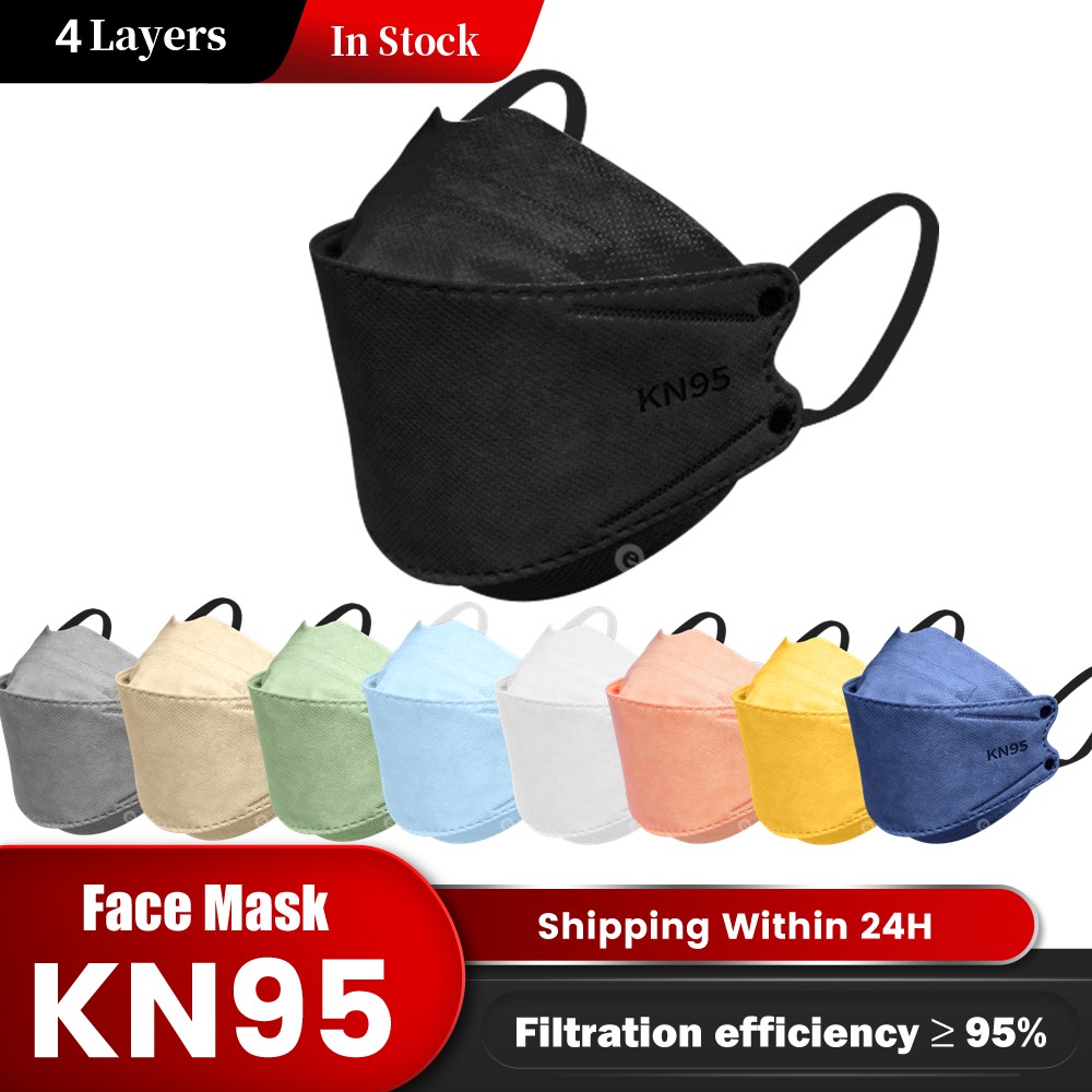 10-100pcs korean Ffp2 approved adult masks black mask ffp2 approved mask spain morandi kn 95 face mask 4 ply fish ffp2 mask fpp2