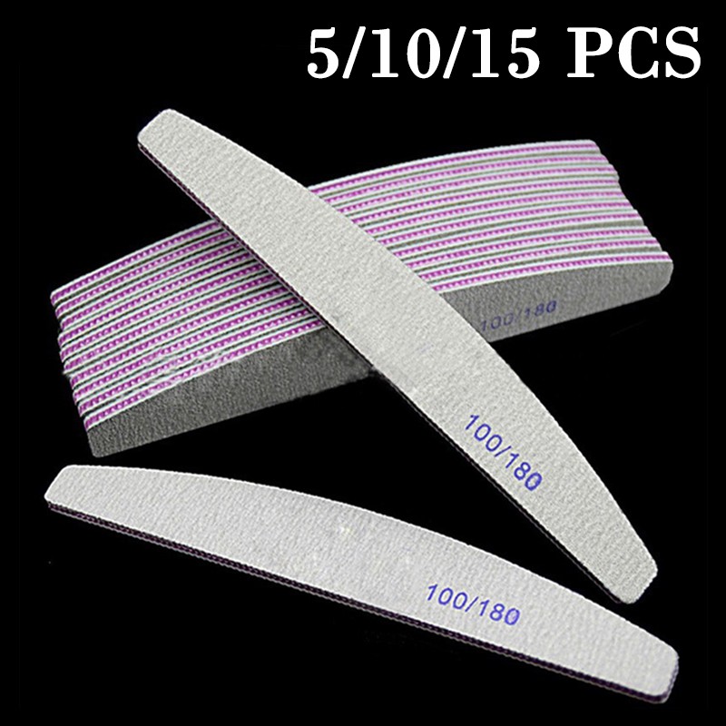 Nail File 100/180 Professional Sandpaper Set Nail File Sanding Buffer Block Nail Pedicure Manicure Polishing Tools