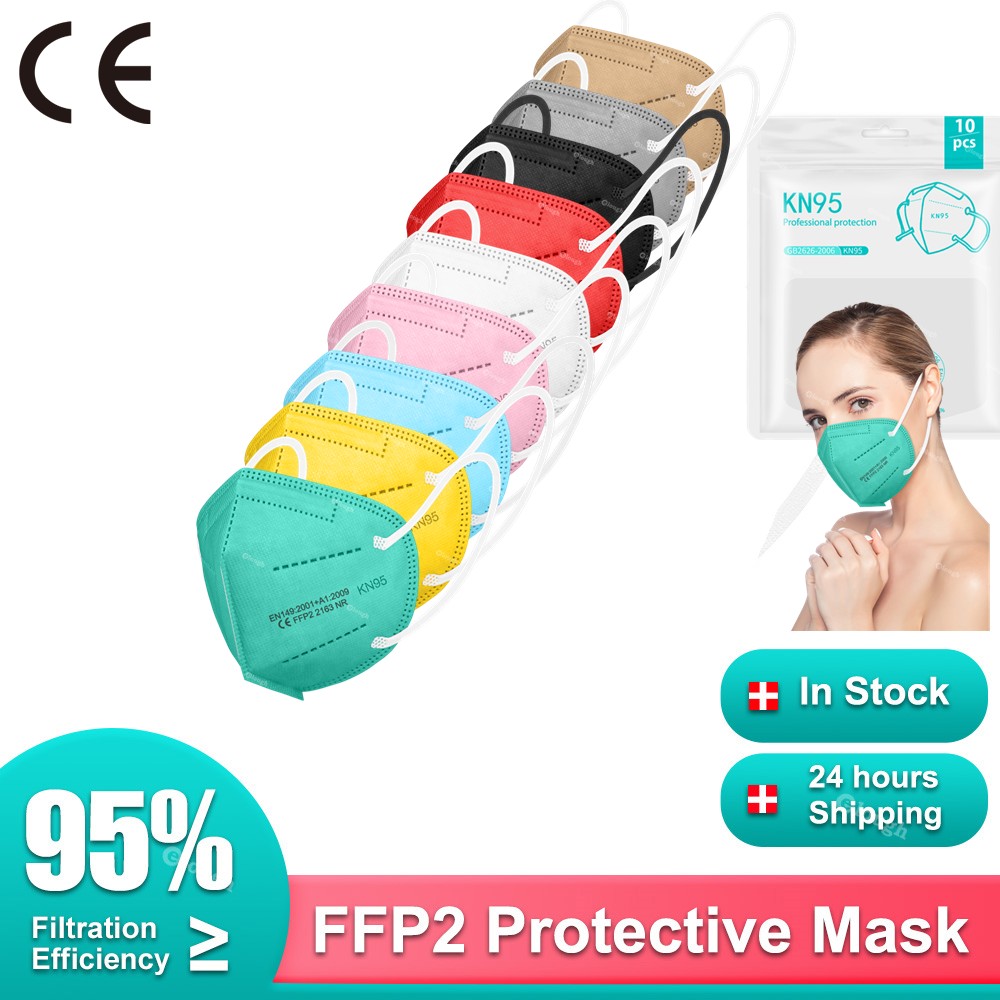 10-200pcs black mask ffp2 respiratory kn95 mascarilla fpp2 homeopathic 5 layers masque noir reusable fpp2 approved ffp mask 2