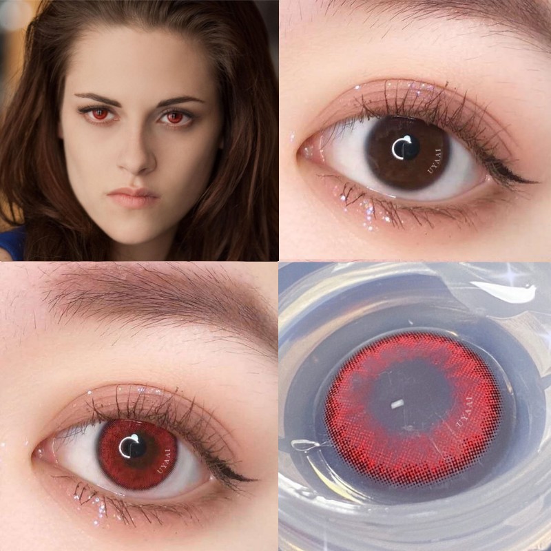 Bio-essence 1 Pair Eye Contact Lenses Anime Lentils Cosplay Twilight Vampire Red Cosmetics For Eyes Cosmetic Lenses