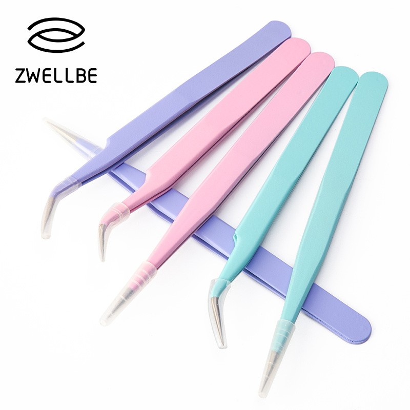 Colorful Anti-static Tweezers For Eyelash Extension Eyebrow Stainless Steel Beauty Set Precision Tweezers Beauty Kit Repair Tools