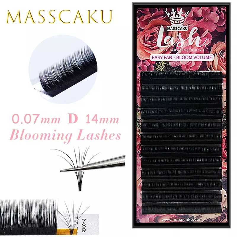 MASSCAKU Easy Fanning Mega Volume Eyelashes Extension Auto Flowering Rapid Blooming Fans Lashes Fast Delivery