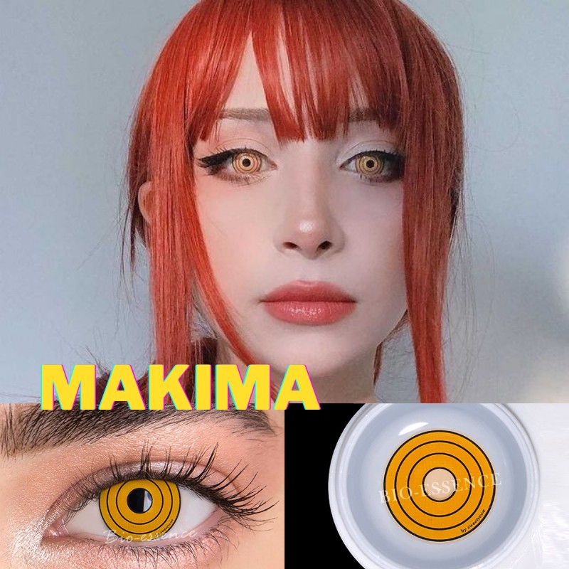 Bio-Essence 1 Pair Cosplay Colored Contact Lenses For Eyes Anime Accessory Anime Makima Lens Chainsaw Lenses Man Lenses