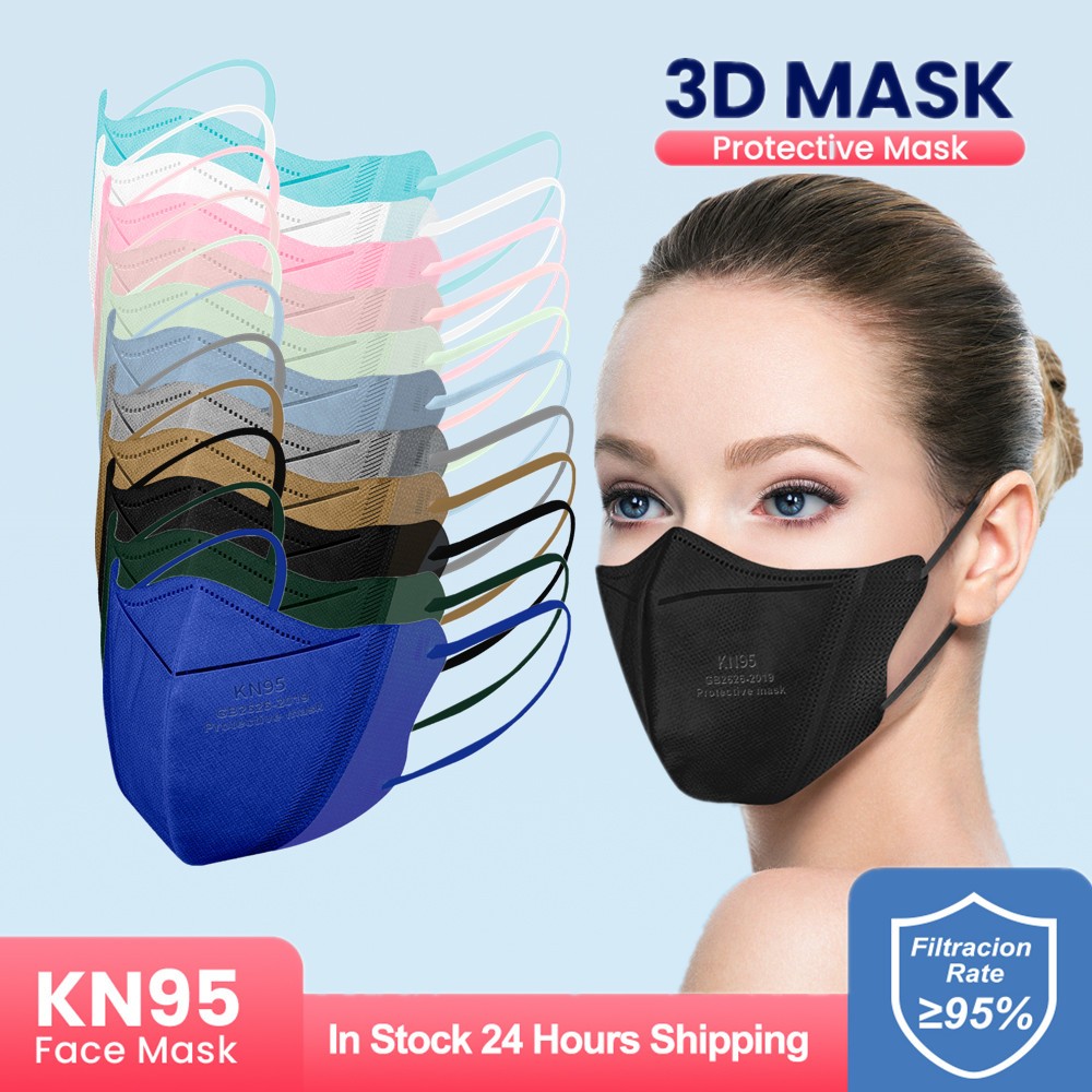 10-100pcs KN95 Masks Mascarillas Colores ffp2fan face mask FPP2 approved masque FFP 2 Mascarilla FPP2 homology ada 4 ply adult