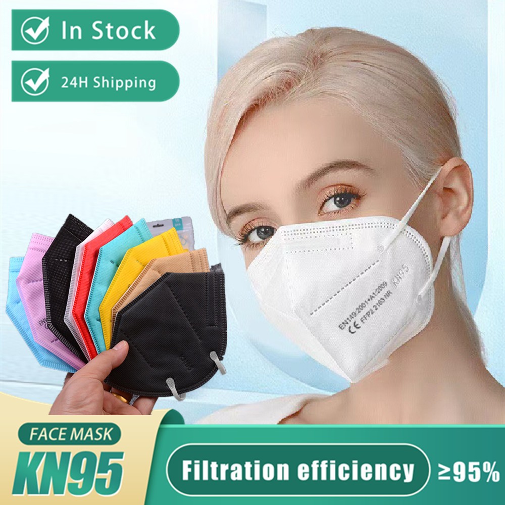 10-200 قطعة معتمد kn95 قناع fpp2 Mascarillas ffp2 homology ada ffp2fan 5 طبقات واقية أقنعة الوجه الأسود قناع جهاز التنفس