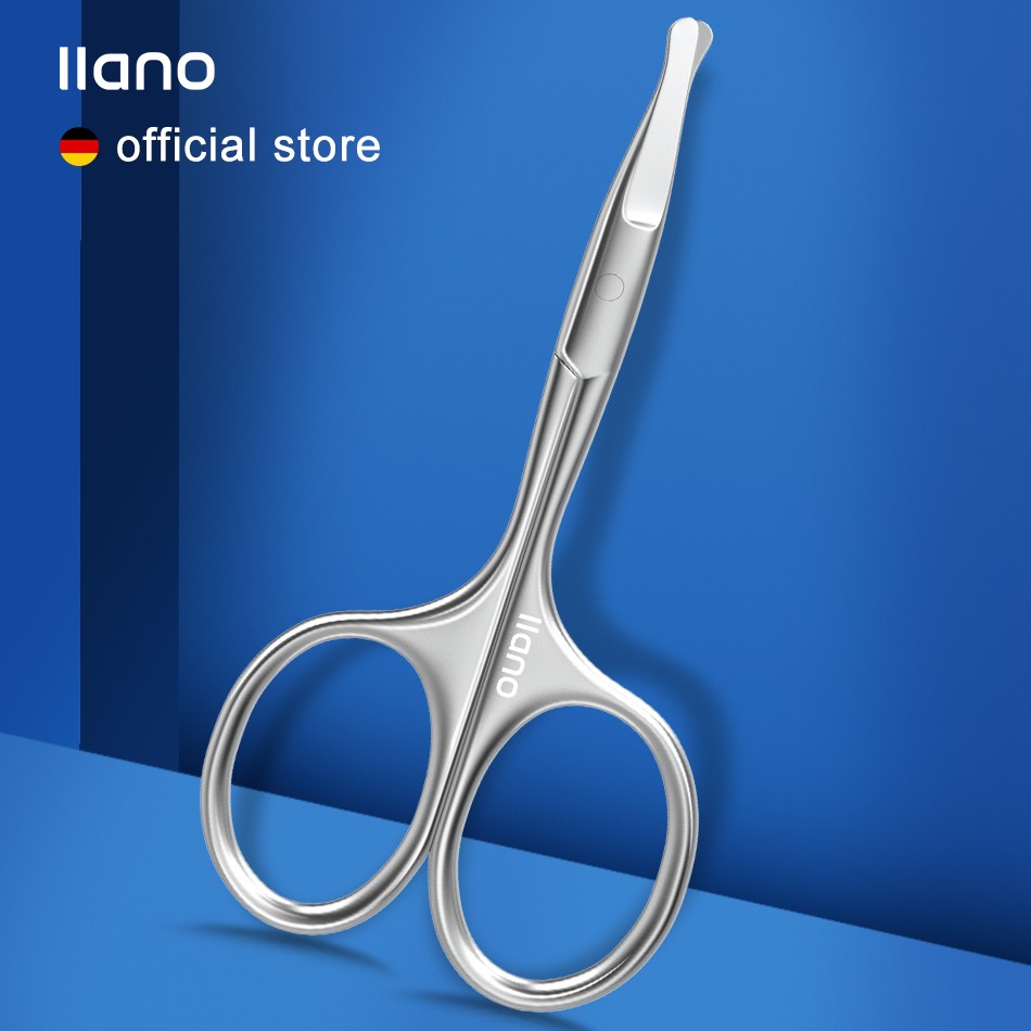 LLANO Nose Rounded Professional Hair Scissors Stainless Steel Facial Hair Scissors Eyebrows Eyelashes Makeup Tools Face Care