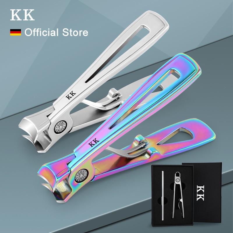 KK Nail Clipper Wide Jaw Opening Stainless Steel High Quality Manicure Tools Nano Glass File Pedicure Scissors Hand Foot Care