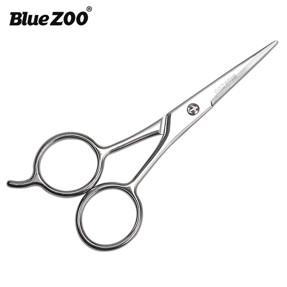 Bluegarden Big Ring Nose Scissors Hair Beard Beard Eyebrow Stainless Steel Beauty Scissors Silver Color Gift For Dad