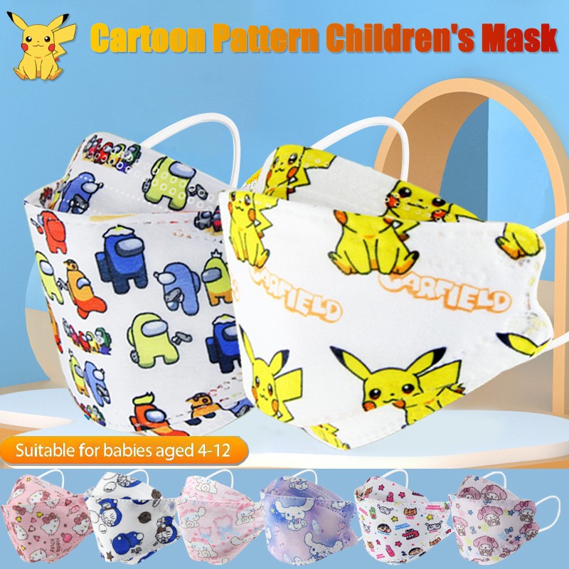 Children KN95 FFP2 Face Mask Cartoon Anime Breathable Security Protection For Boys Girl 4-12 Years Old Mascarilla FPP2 homology ada