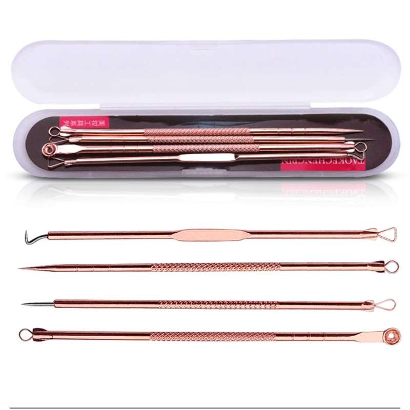 4pcs/set Acne Blackhead Pimple Treatment Pin Kits Comedone Pin Needle Tool