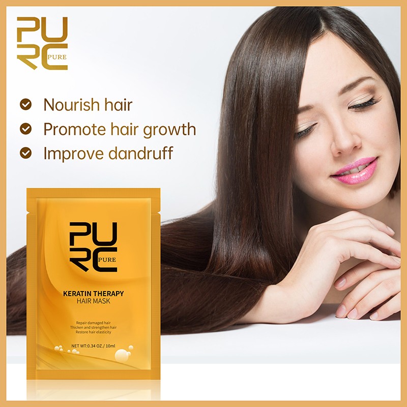 PURC 10ml Keratin Products Hair Mask Smooth Silky Hair Serum Moroccan Oil Anti Hair Loss Repair Damaged Hair and Scalp Treatment