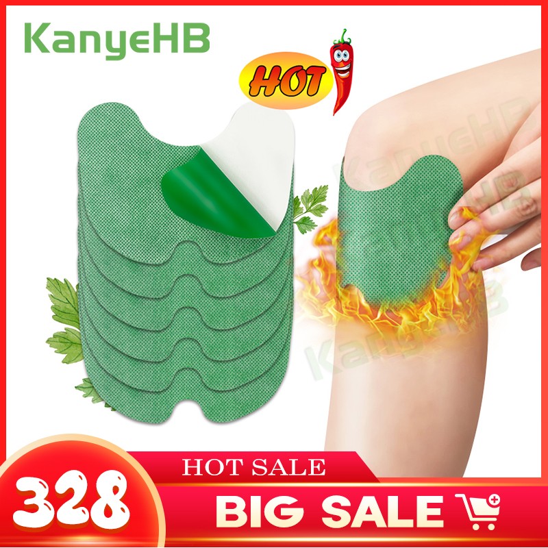 6/24pcs Wormwood Knee Pain Relief Patch Herbal Hot Compress Relaxing Knee Medical Plaster Arthritis Muscle Joints Knee Stickers