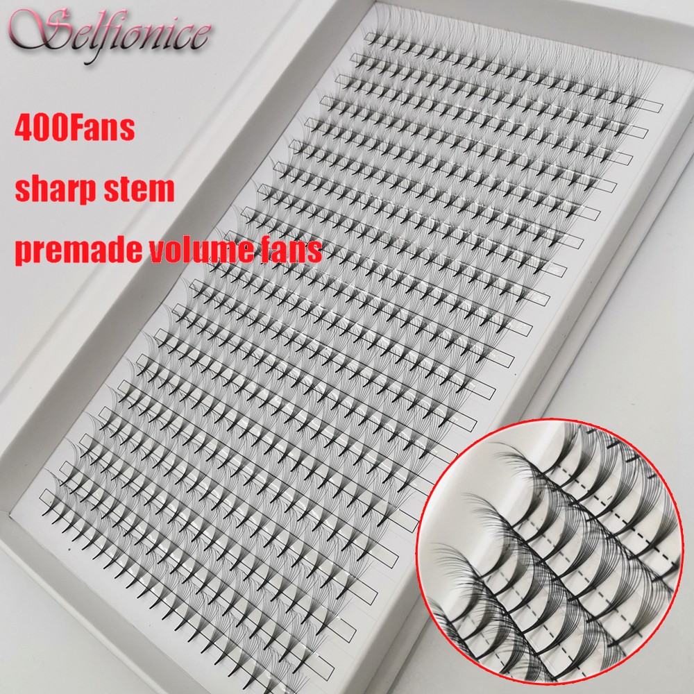 Sharp Stem Pre-made Size Fans Narrow Pointed Base Pre-made Fan 10D 400 Fans Eyelash Extensions Professional