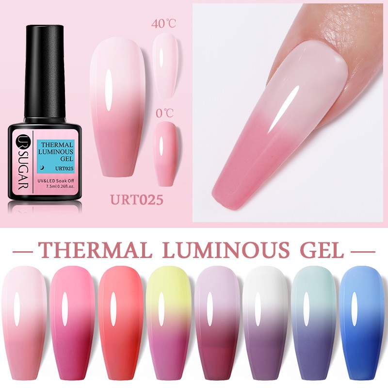 ur sugar color changing gel nail polish 7.5ml pink semi permanent uv led vernes thermal nail art gel polish all for manicure