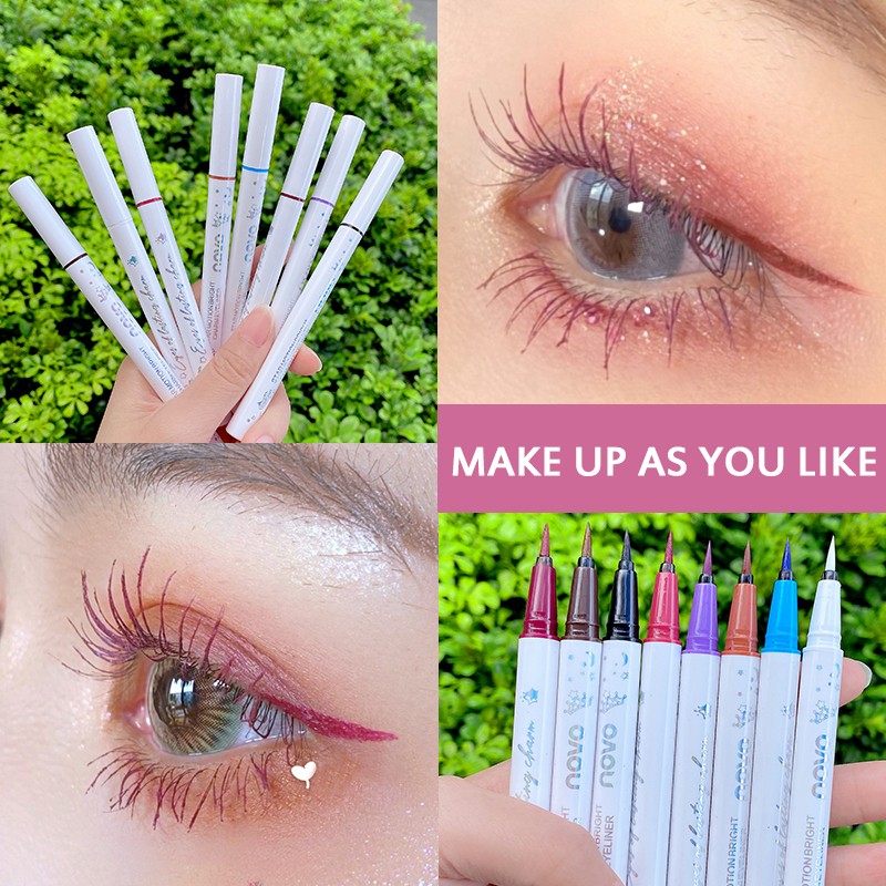 8 Colors New Waterproof Long Lasting Eyeliner Colorful Matte Liquid Eyeliner Pencil Pigment Party Permanent Natural