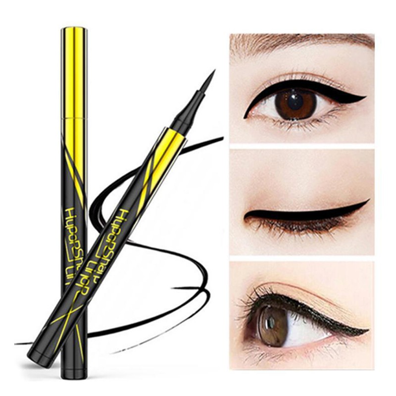 Ultimate Black/Brown Eyeliner Pen Small Gold Pencil Case Quick Drying Waterproof Long Lasting Eyeliner Liquid Eye Pencil Cosmetic