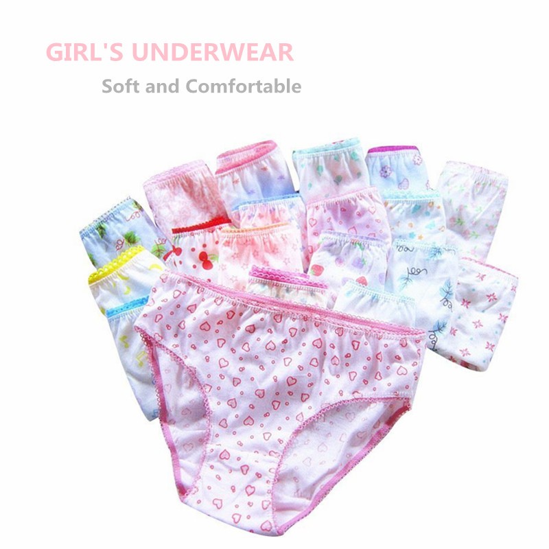 12pcs/lot Girls Underwear Panties Baby Kids Short Pants Children Briefs 2-12Years