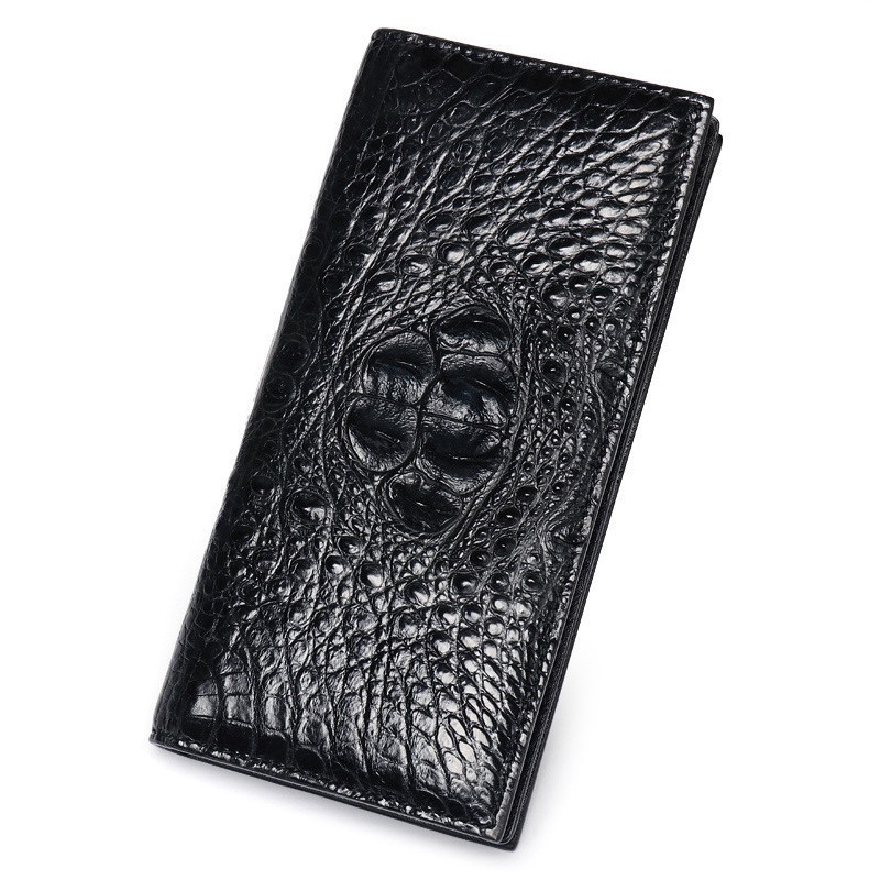 Genuine Crocodile Genuine Leather Wallet Men Black/Brown Business Card Holder Wallet for Men Long Wallet Quality Money Card Bag