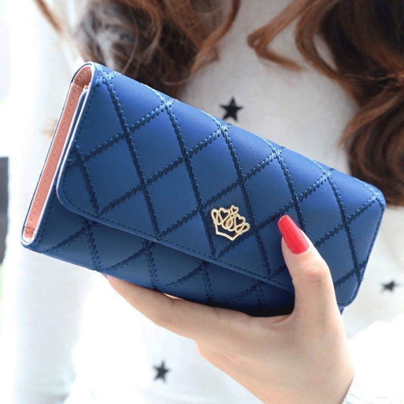 New Women Wallet Lady Clutch Leather Patterned Hasp Female Wallets Long Length Card Holder Phone Bag Money Coin Pocket Ladies Purses
