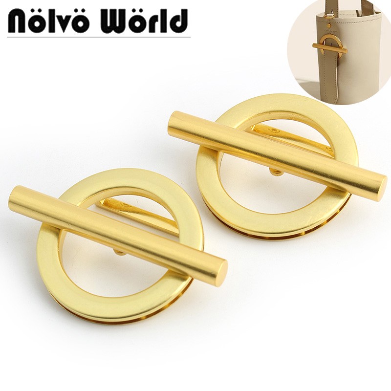 2-10-30 Pieces 38mm 1.5" Satin Gold Finished Handbag Shoulder Strap Adjust Round Decor Buckle Hanger