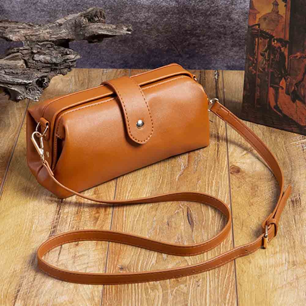 Retro Clip Bag for Women Vintage Doctor Bag Style Handbag and Purse High Quality PU Leather Female Shoulder Mini Tote 2022 New