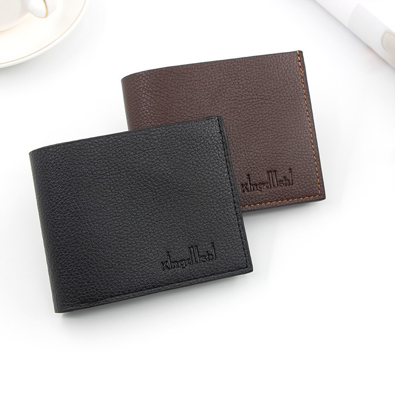 New men's wallet fashion smooth soft leather cross section multi-function wallet tide short men's wallet quality assurance