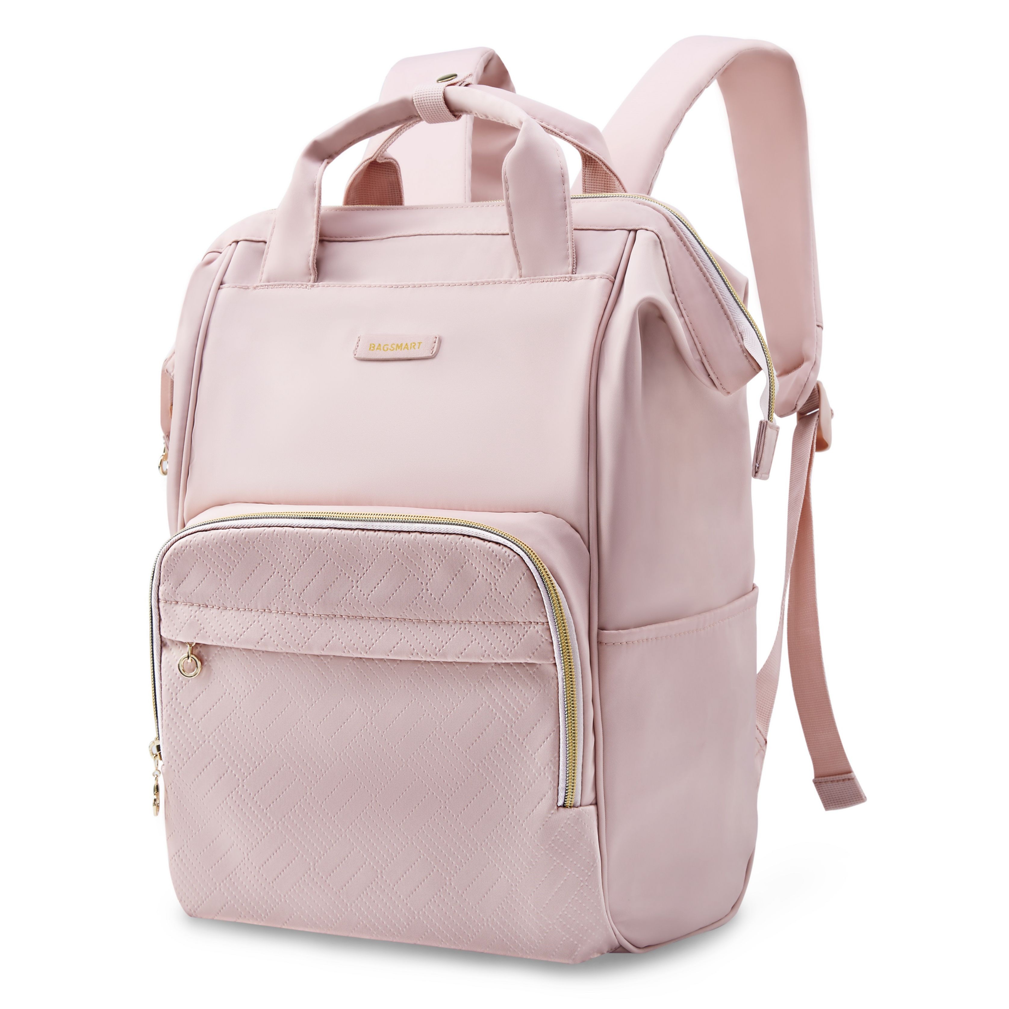 BAGSMART Women's Laptop Backpack Travel Backpack Doctor Bag Suitable for School Work Business Travel Female Pink Backpack