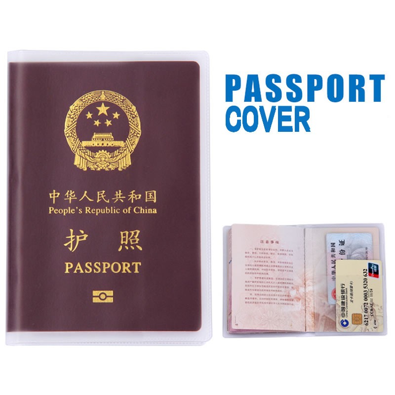 غطاء جواز سفر شفاف من PVC إكسسوارات للسفر حقيبة بطاقات الهوية للنساء حقيبة حمل بطاقات الائتمان