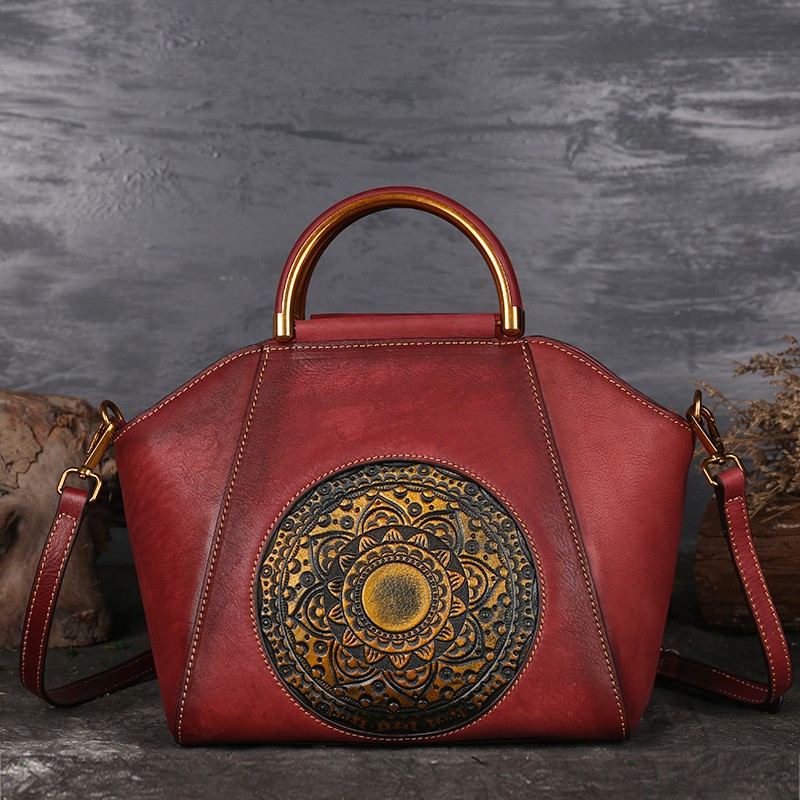 luxury women bag chinese style genuine leather handbags female shoulder messenger bag cowhide handmade ladies handbag