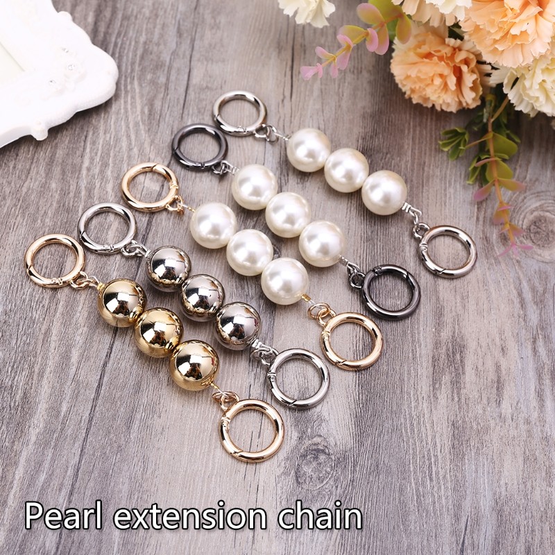 1pc 13cm Pearl Purse Chain Strap Extender for Cross Body Shoulder Handbag DIY Purse Replacement Charm Bag Accessories