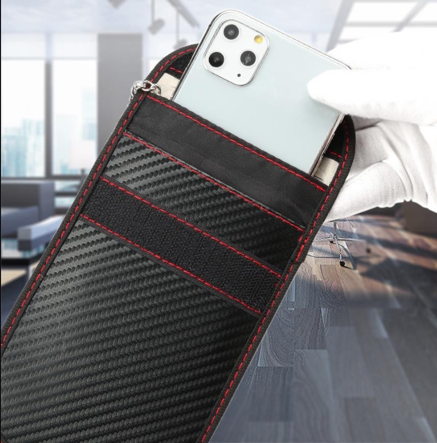 5G signal shielding bag black carbon fiber bank card case key case phone bag EMF EMP EMW pocket anti-radiation