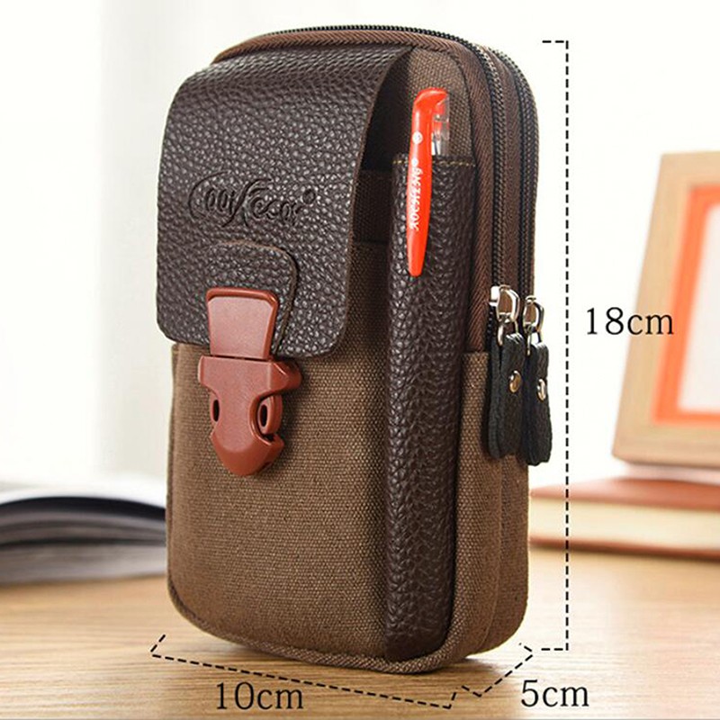 Fashion Men Waist Bag Casual Zipper Male Waist Pack Small Solid Color Phone Card Holder Packs Belt Fanny Purse