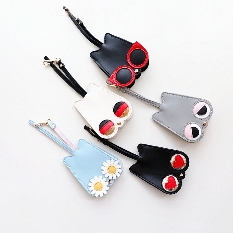 PUOU - Cute Cartoon Key Case, Women's Key Ring Cover, Wallet, Wallet, Card Holder, Wallet