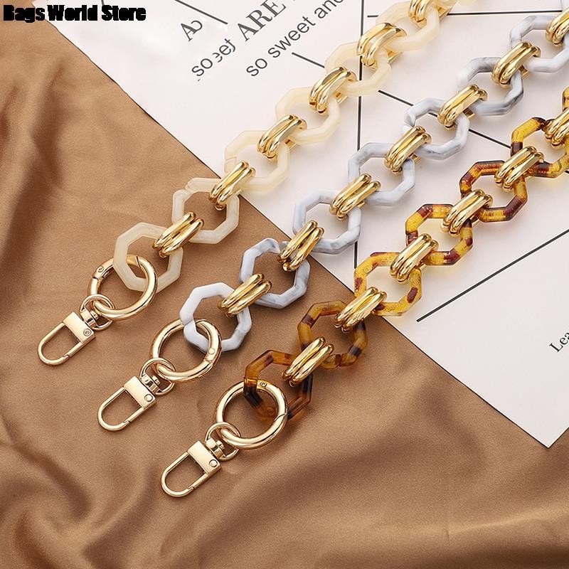 Fashion Woman Brand Handbag Accessory Chain Detachable Replacement Shoulder Strap Women DIY Shoulder Clutch Resin Chains