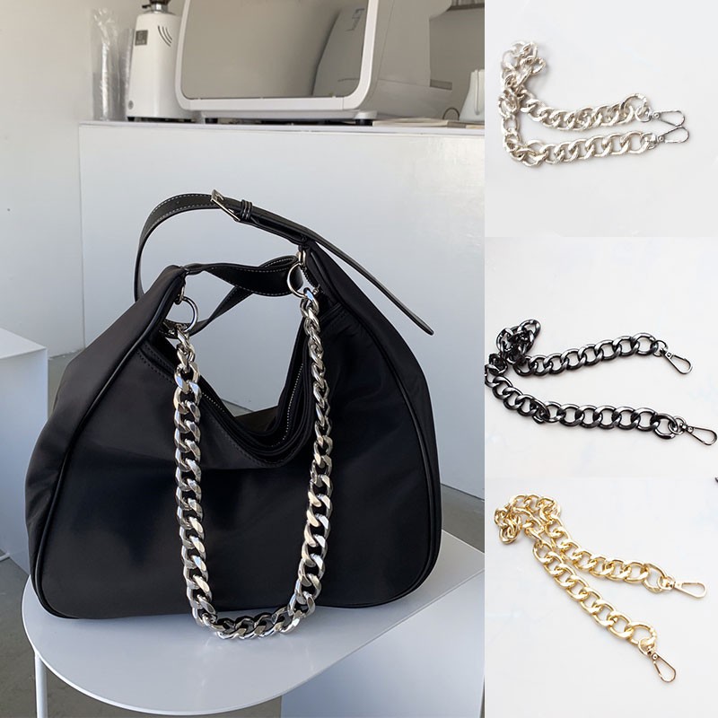 30/60/100cm Replacement Thick Metal Chain Aluminum Bag Handbag Strap Handle Silver Gold Black DIY Hardware Bag Accessories