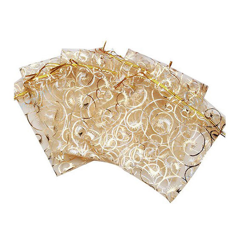 100pcs Fashion Organza Bags Nice Jewelry Packaging Bags Wedding Christmas Gift Pouches Bag 9x12cm