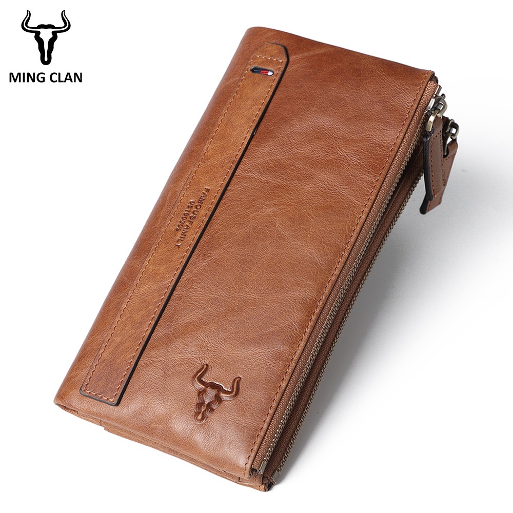 Women Wallet Genuine Leather Female Coin Purse RFID Double Zipper Ladies Long Clutch Bag Credit Card Holder Phone Wallets Woman