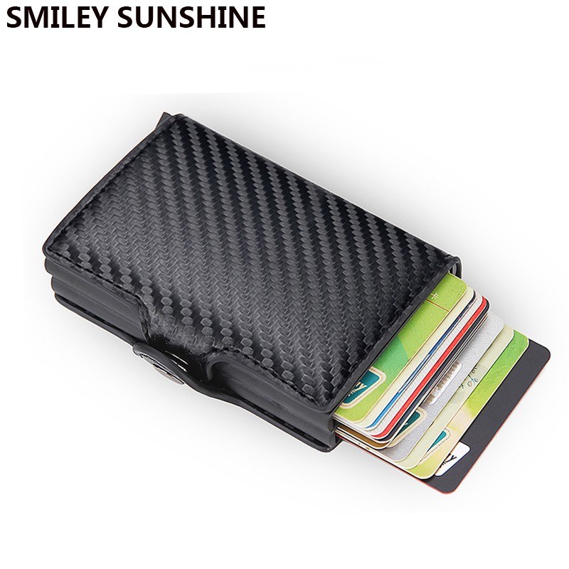 High Quality Rfid Wallet Men Money Clutch Bag Black Male Carbon Card Wallet Small Clutch Leather Wallet Thin Wallet carteras 2022