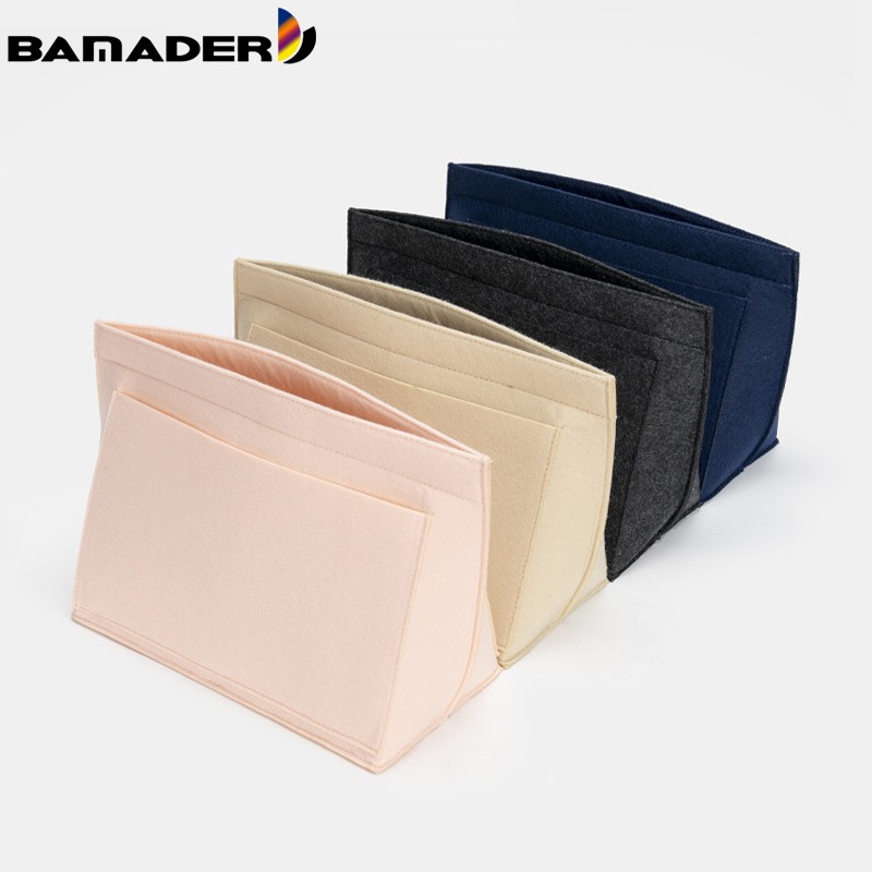 New Liner Bag BAMADER Organize Cosmetic Bag Felt Cloth Makeup Bag Support Handbag Liner Portable Travel Insert Purse Bags