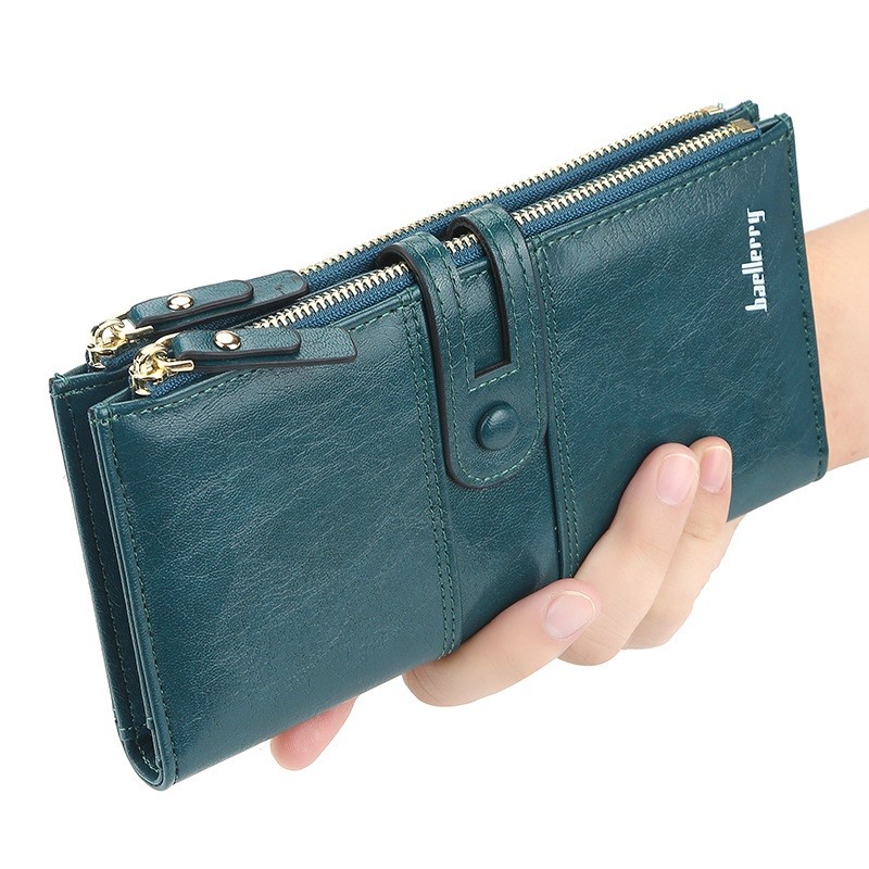 New Women's PU Leather Wallet Female Purses Large Capacity Women's Zipper Clip Wallet Ladies Long Clutch Coin Card Holder