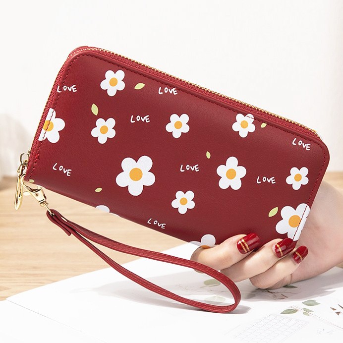 Women Lady Wallets Flower Long Zipper Coin Purse Cards Holder Woman Bags Purse Purse Purse Clutch Money Wristlet