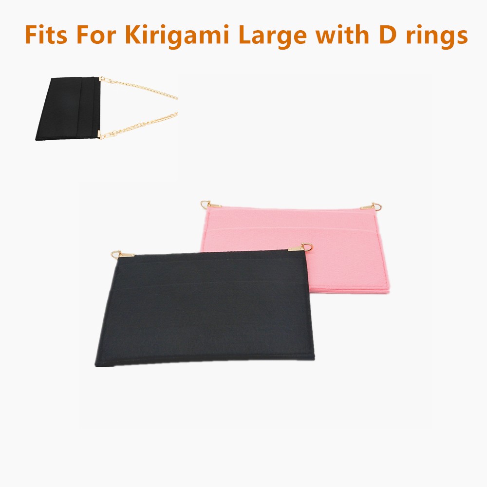 Kirigami pochette إدراج مع D خواتم حقيبة ترفيه Kirigami المنظم مع سلسلة Crossbody المرأة حقيبة يد حقيبة بذراع طويل