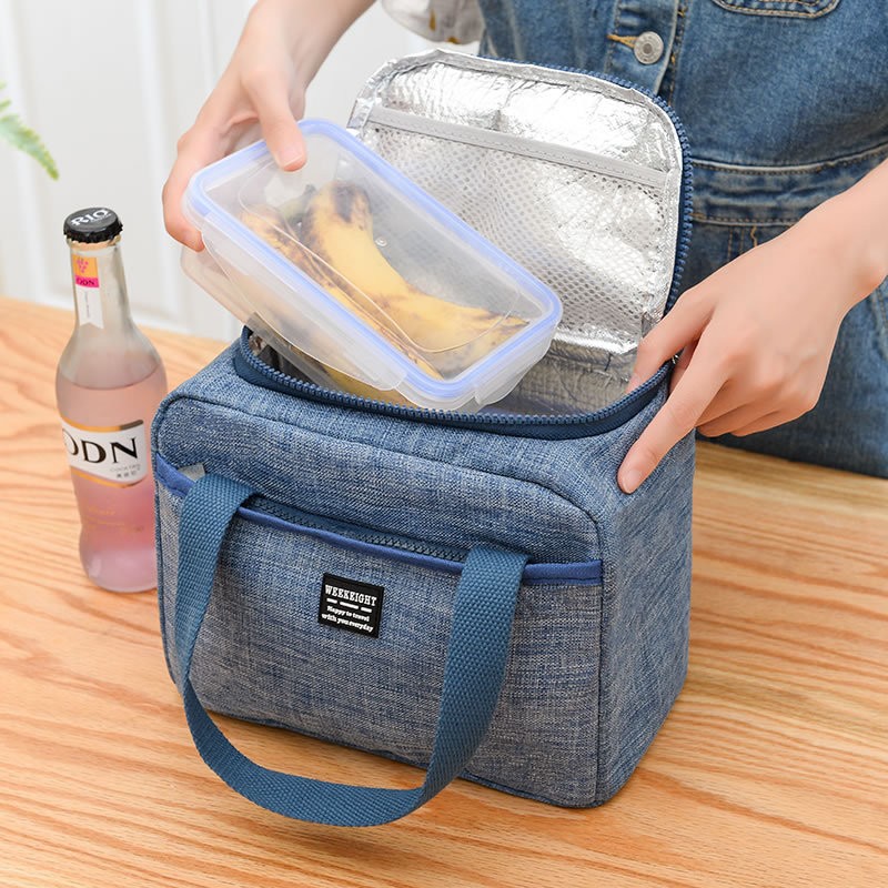 New Portable Lunch Bag Thermal Insulated Lunch Box Tote Handbag Cooler Bento Pouch Dinner Container School Food Storage Bags