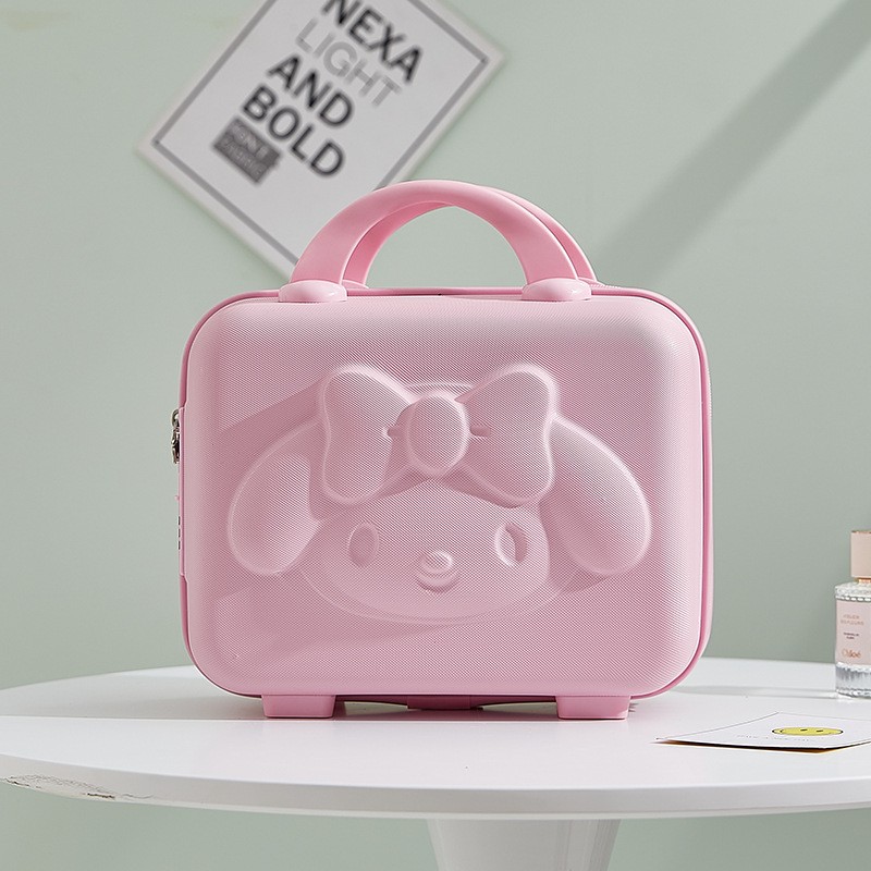 Lettie Pudding Dog Anime Storage Box Kawaii Makeup Bag 14 Inch ABS Small Student Cartoon 3D Rabbit Trave Luggage