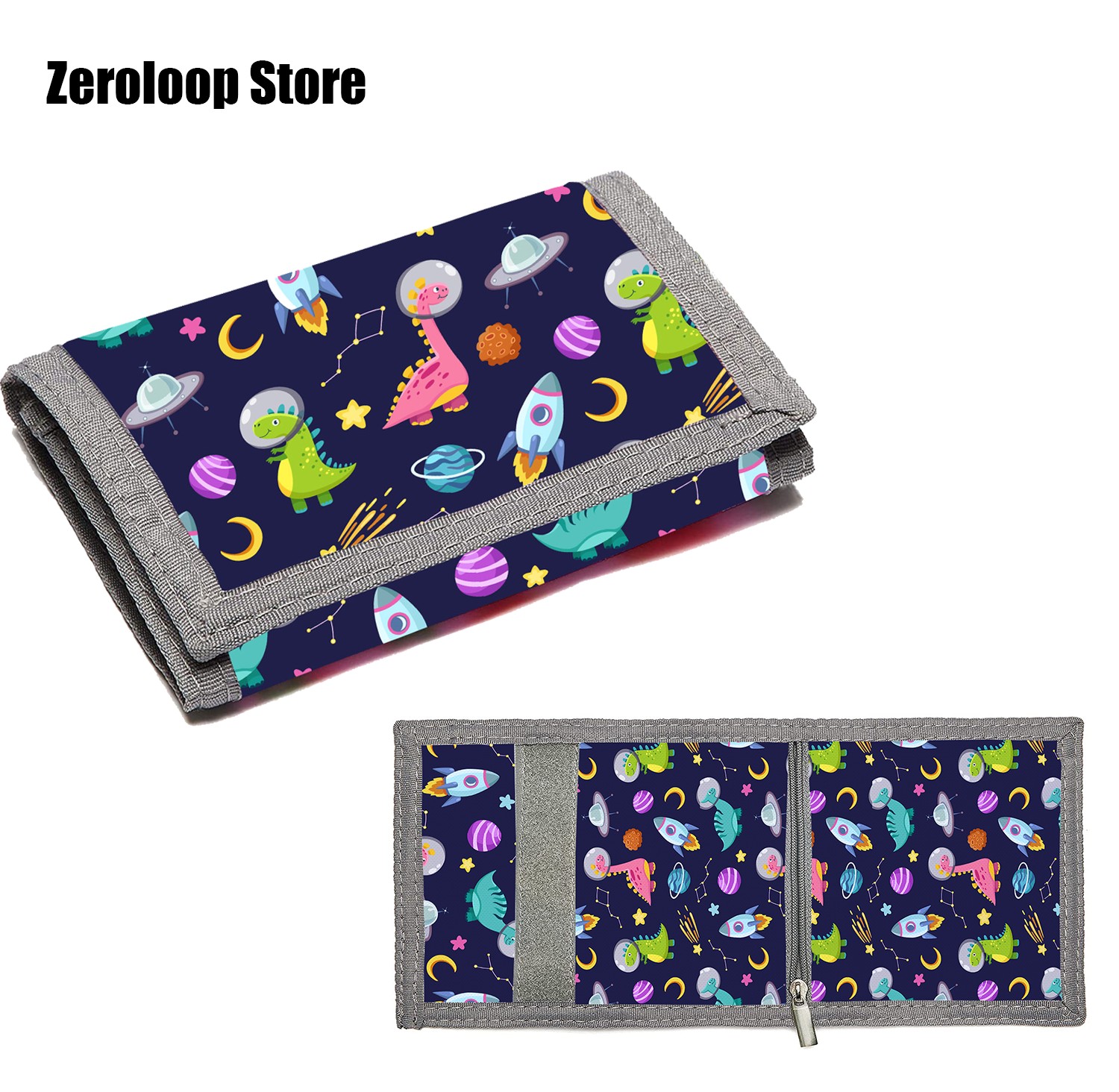 Customized cartoon printing children cute coin purse student canvas foldable fashion small wallet thin bank card holder