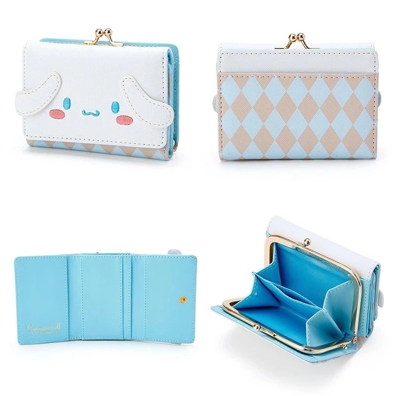 Ladies Girls Small Wallet Cartoon Cute Cat Coin Purse Folding Purse Female Small Girl Bag Purse Card Holder